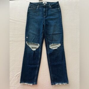 NEW PAIGE Dark Blue Distressed Jeans , Size 31